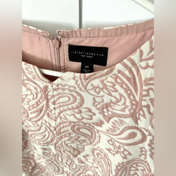 Victoria Beckham for Target Blush Paisley Floral Jacquard Shift Dress XS - Picture 7 of 8